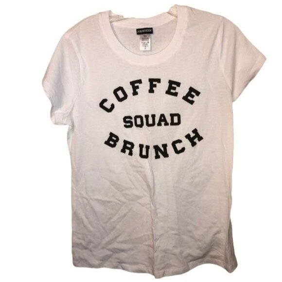 joe boxer large white graphic short sleeve tee shirt sheer cotton coffee READ - Picture 1 of 4